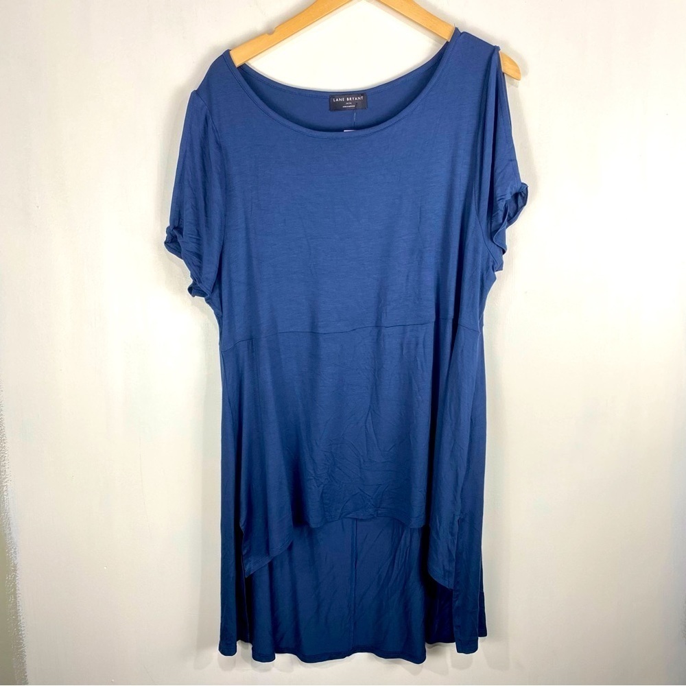 Lane Bryant Soft Stretchy Jersey Knit High‎ Low Tunic Top Blouse Shirt 14/16 NWT
